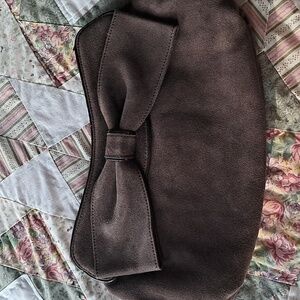 Lauren Conrad brown suede clutch